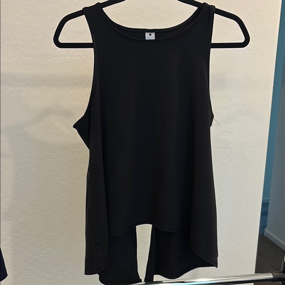 Yogalicious Asymmetrical Black Tank Top